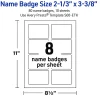 Avery® Printable Adhesive Name Badges/Preprinted Designs, Rectangle, S00-ETK, 2-1/3" x 3-3/8", Matte White/Black Border/Gold Veins, Pack Of 80