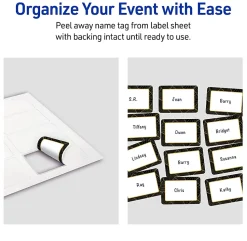 Avery® Printable Adhesive Name Badges/Preprinted Designs, Rectangle, S00-ETK, 2-1/3