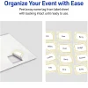 Avery® Printable Adhesive Name Badges/Preprinted Designs, Rectangle, S00-EW8, 2-1/3" x 3-3/8", Matte White/Gold Monstera Leaves, Pack Of 80