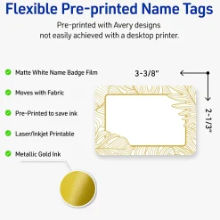 Avery® Printable Adhesive Name Badges/Preprinted Designs, Rectangle, S00-EW8, 2-1/3