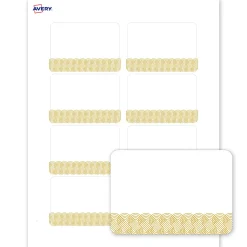 Avery® Printable Adhesive Name Badges With Preprinted Designs, Rectangle, S00-EX6, 2-1/3