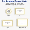 Avery® Printable Adhesive Name Badges/Preprinted Designs, Rectangle, S00-EXZ, 2-1/3" x 3-3/8", Matte White/Multi-Lined Gold Border, Pack Of 80