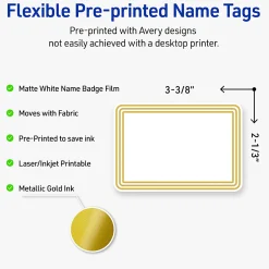 Avery® Printable Adhesive Name Badges/Preprinted Designs, Rectangle, S00-EXZ, 2-1/3