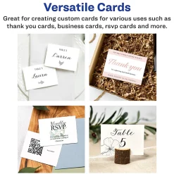 Avery® Printable Business Cards With Sure Feed® Technology, 95272-MWC10, Rectangle, 2.5" x 3.5", Matte White, Pack Of 60