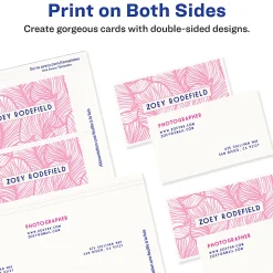 Avery® Printable Clean Edge® Business Cards With Sure Feed® Technology For Inkjet Printers, 2" x 3-1/2", White, Pack Of 120 Blank Cards