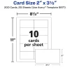 Avery® Printable Clean Edge® Business Cards With Sure Feed® Technology for Laser Printers, 2" x 3-1/2", White, Pack Of 200 Blank Cards