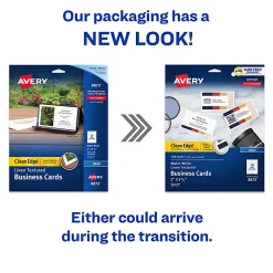 Avery® Printable Clean Edge® Business Cards With Sure Feed® Technology For Inkjet Printers, 2" x 3-1/2", White Linen Textured, Pack Of 200 Blank Cards