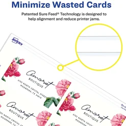 Avery® Printable Clean Edge® Business Cards With Sure Feed® Technology For Inkjet Printers, 2