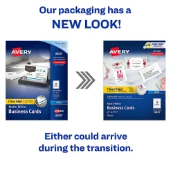 Avery® Printable Clean Edge® Business Cards With Sure Feed® Technology For Inkjet Printers, 2