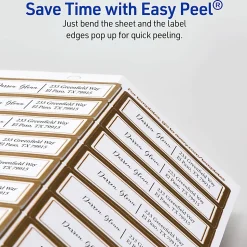 Avery® Printable Labels With Metallic Border, Rectangle, 1" x 2-5/8", Matte White, Pack Of 300