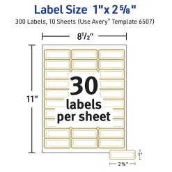 Avery® Printable Labels With Metallic Border, Rectangle, 1