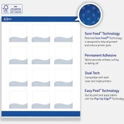 Avery® Printable Labels With Sure Feed® Technology, S00-ETW, Square, 2