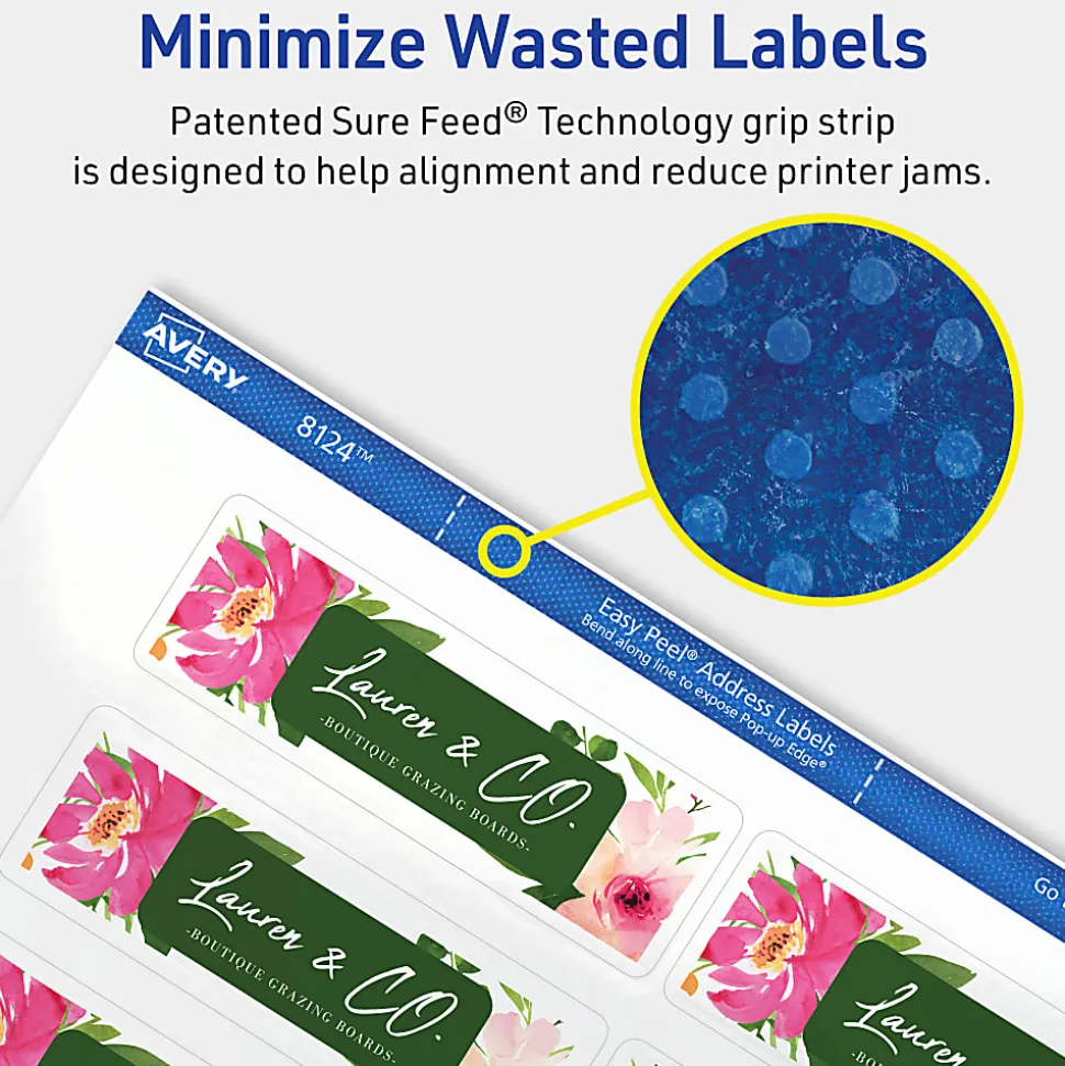 Avery® Printable Labels With Sure Feed®, Rectangle, 1-1/3" x 4", Matte Clear, Pack Of 140