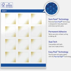 Avery® Printable Labels With Sure Feed® Technology, S00-EWA, Square, 2