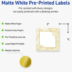 Avery® Printable Labels With Sure Feed® Technology, S00-EW7, Square, 3