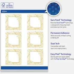 Avery® Printable Labels With Sure Feed® Technology, S00-EW7, Square, 3