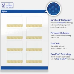 Avery® Printable Labels With Sure Feed® Technology, S00-EWV, Rectangle, 2