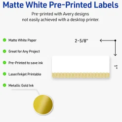 Avery® Printable Labels With Sure Feed® Technology, S00-ETW, Square, 2