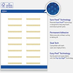 Avery® Printable Labels With Sure Feed® Technology, S00-ETW, Square, 2