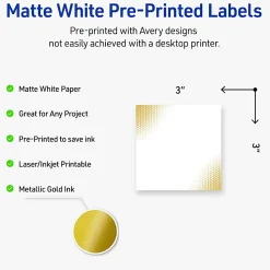 Avery® Printable Labels With Sure Feed® Technology, S00-EWQ, Square, 3