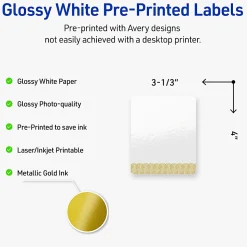 Avery® Printable Labels With Sure Feed® Technology, S00-EWT, Rectangle, 4