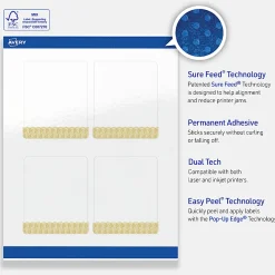 Avery® Printable Labels With Sure Feed® Technology, S00-EWT, Rectangle, 4