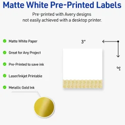 Avery® Printable Labels With Sure Feed® Technology, S00-EX5, Square, 3