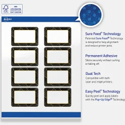 Avery® Printable Labels With Sure Feed® Technology, S00-ETH, Rectangle, 2