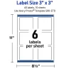 Avery® Printable Labels With Sure Feed® Technology, S00-ETF, Rectangle, 1" x 2-5/8", Matte White With Preprinted Black/Gold Vein Border, Pack Of 160