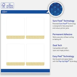 Avery® Printable Labels With Sure Feed® Technology, S00-EWT, Rectangle, 4