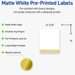 Avery® Printable Labels With Sure Feed® Technology, S00-EWT, Rectangle, 4