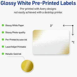 Avery® Printable Labels With Sure Feed® Technology, S00-EWC, Rectangle, 2