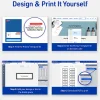 Avery® Printable Labels With Sure Feed® Technology, S00-EWD, Rectangle, 4" x 3-1/3", Glossy White With Preprinted Gold-Blush Pattern, Pack Of 40