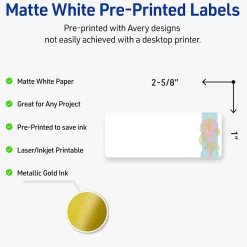 Avery® Printable Labels With Sure Feed® Technology, S00-EVC, 1