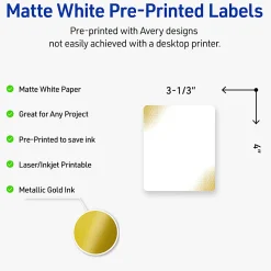Avery® Printable Labels With Sure Feed® Technology, S00-EWD, Rectangle, 4