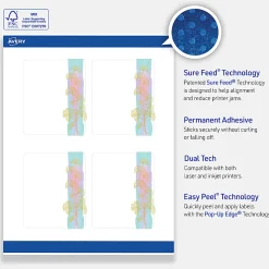 Avery® Printable Labels With Sure Feed® Technology, S00-EVD, 4