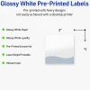 Avery® Printable Labels With Sure Feed® Technology, S00-EV8, Square, 3" x 3", Glossy White With Preprinted Blue Waves Design, Pack Of 60