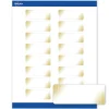 Avery® Printable Labels With Sure Feed® Technology, S00-EWB, Rectangle, 1" x 2-5/8", Matte White With Preprinted Gold-Blush Pattern, Pack Of 160