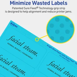 Avery® Printable Labels With Sure Feed® Technology, 94207-BBP10, Rectangle, 2