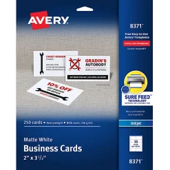 Avery® Printable Microperforated Business Cards With Sure Feed® Technology For Inkjet Printers, 2