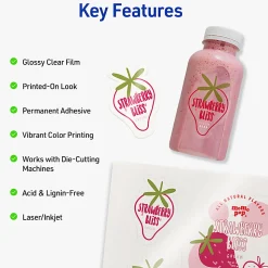 Avery® Printable Sticker Paper For Laser & Inkjet Printers, 8.5" x 11", Glossy Clear, 7 Craft Paper Sheets