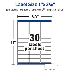 Avery® Printable Waterproof Labels with Sure Feed®, Rectangle, 1