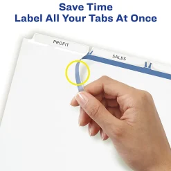 Avery® Print & Apply Clear Label Dividers With Index Maker® Easy Apply™ Printable Label Strip And White Tabs, Unpunched, 3-Tab, Box Of 25 Sets