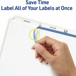 Avery® Print & Apply Clear Label Dividers With Index Maker® Easy Apply™ Printable Label Strip And White Tabs, Unpunched, 3-Tab, Box Of 25 Sets