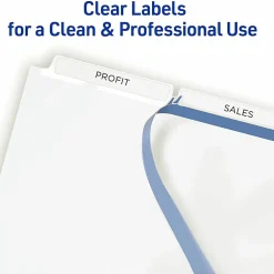 Avery® Print & Apply Clear Label Dividers With Index Maker® Easy Apply™ Printable Label Strip And White Tabs, Unpunched, 3-Tab, Box Of 25 Sets