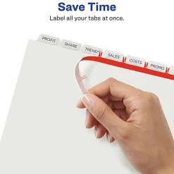 Avery® Print & Apply Clear Label Dividers With Index Maker® Easy Apply™ Printable Label Strip for Copiers, 8-1/2