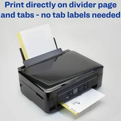 Avery® Print-On™ Dividers, 8 1/2" x 11", Unpunched, 8-Tab, White Dividers/White Tabs, Pack Of 5 Sets