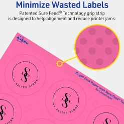 Avery® Print-To-The-Edge Labels With Sure Feed® Technology And Easy Peel® Label Feature, 94510-BPP40, Round, 2-1/4