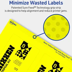 Avery® Print-To-The-Edge Labels With Sure Feed® Technology, 94252-NYP80, Rectangle, 4