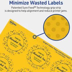 Avery® Print-To-The-Edge Labels With Sure Feed® Technology And Easy Peel® Label Feature, 94501-BYP40, Round, 2
